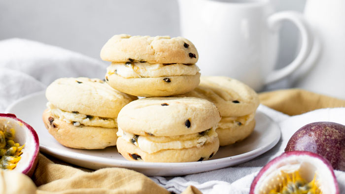 Rezept für Sandwich-Cookies mit Passionsfruchtcreme