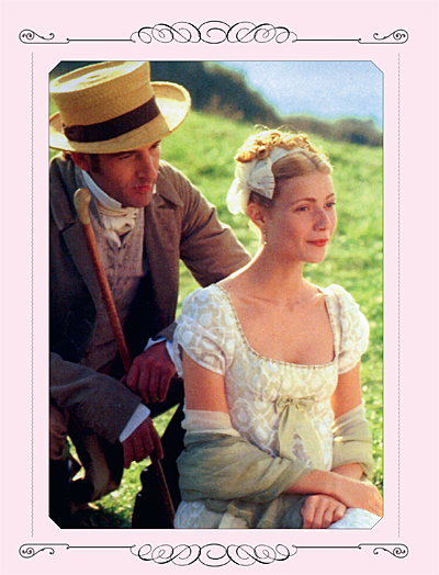 Filmszene aus »Emma« Das Picknick auf dem Box Hill: Filmszene aus »Emma« (1996) mit Gwyneth Paltrow als Titelheldin Emma und Jeremy Northam als Mr. Knightley.