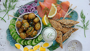 Angerichtete skandinavische Buffetplatte | © Birgit Fazis