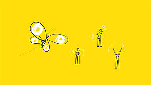 Illustration Schmetterling und 3 Figuren | © Finken & Bumiller, Stuttgart