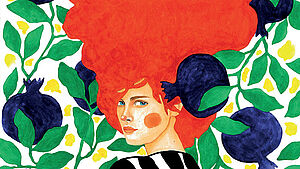 Gemaltes Bild einer Frau mit roten Haaren. | © Hülya Özdemir