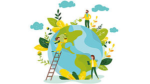 Illustration für klimaneutrale Produktion | © Saimon Sailent, shutterstock.com